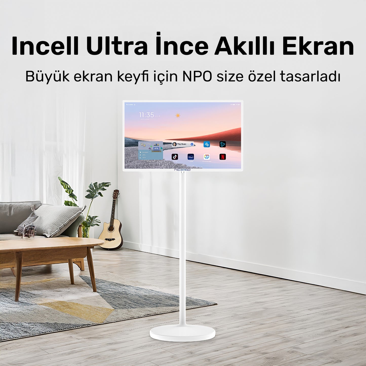 NPO Full HD Android Dokunmatik Şarjlı Taşınabilir Smart Led Ekran