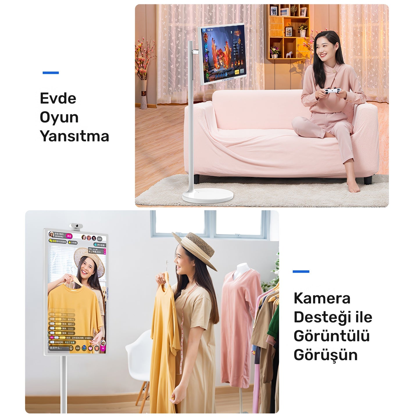 NPO Full HD Android Dokunmatik Şarjlı Taşınabilir Smart Led Ekran