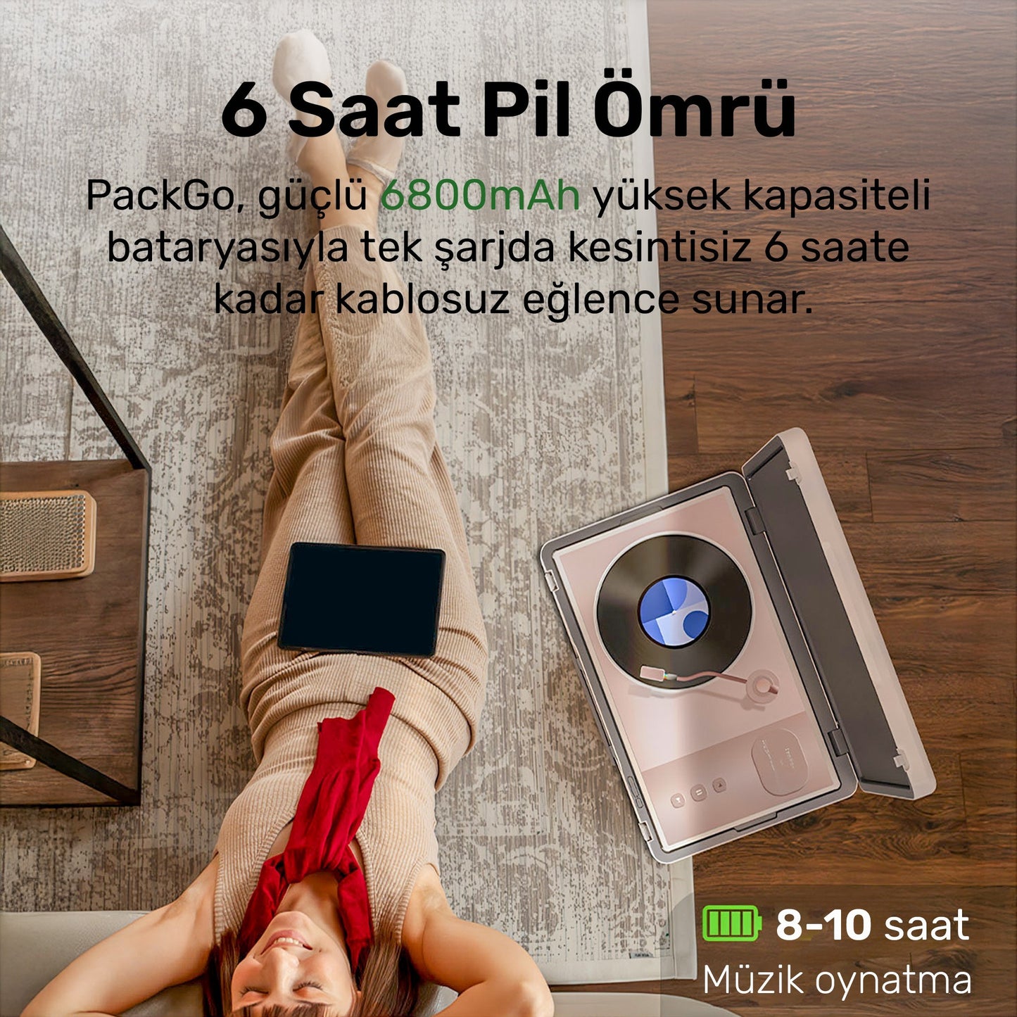 NPO AP2718T 27'' FHD 8/128GB Android Dokunmatik Çantalı Şarjlı Taşınabilir Smart Led Ekran