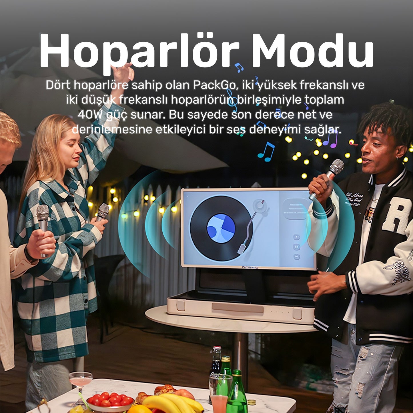 NPO AP2718T 27'' FHD 8/128GB Android Dokunmatik Çantalı Şarjlı Taşınabilir Smart Led Ekran