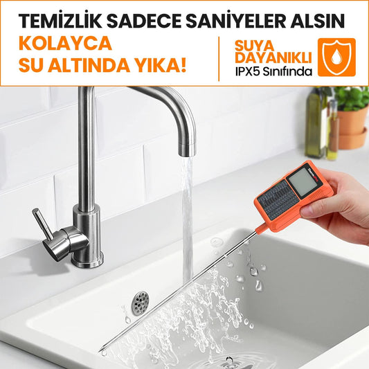 ThermoPro TP510 Su Geçirmez, Dijital ve Işıklı Daldırma/Saplama Profesyonel Gıda Termometresi