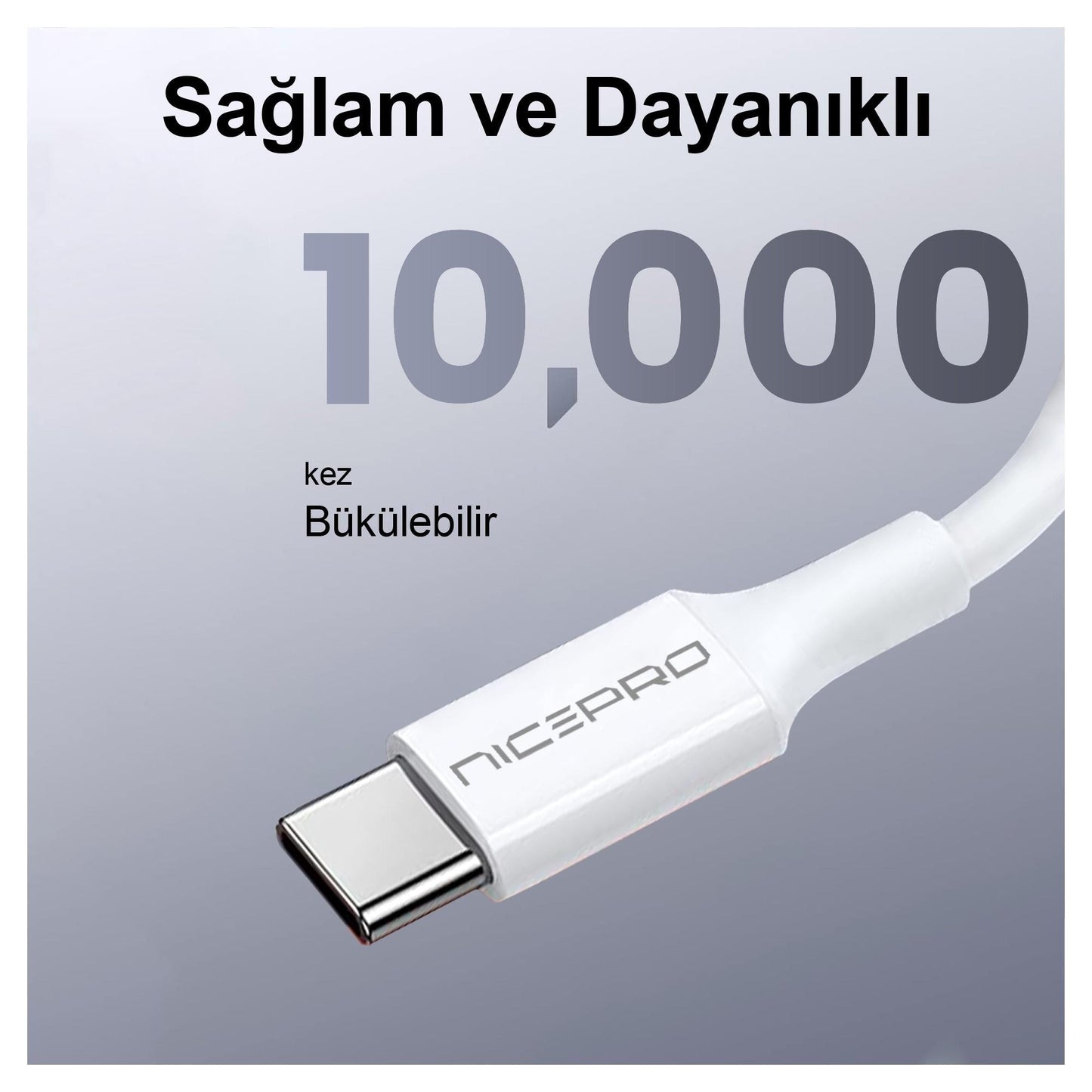 NPO UTC02 60W 20cm TPE USB to Type-C Hızlı Şarj ve Data Kablosu