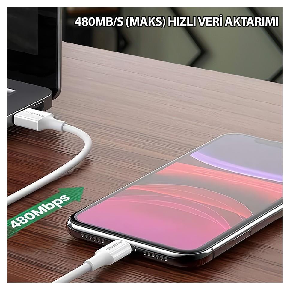 NPO UTL02 60W 20cm TPE USB to Lightning Hızlı Şarj ve Data Kablosu