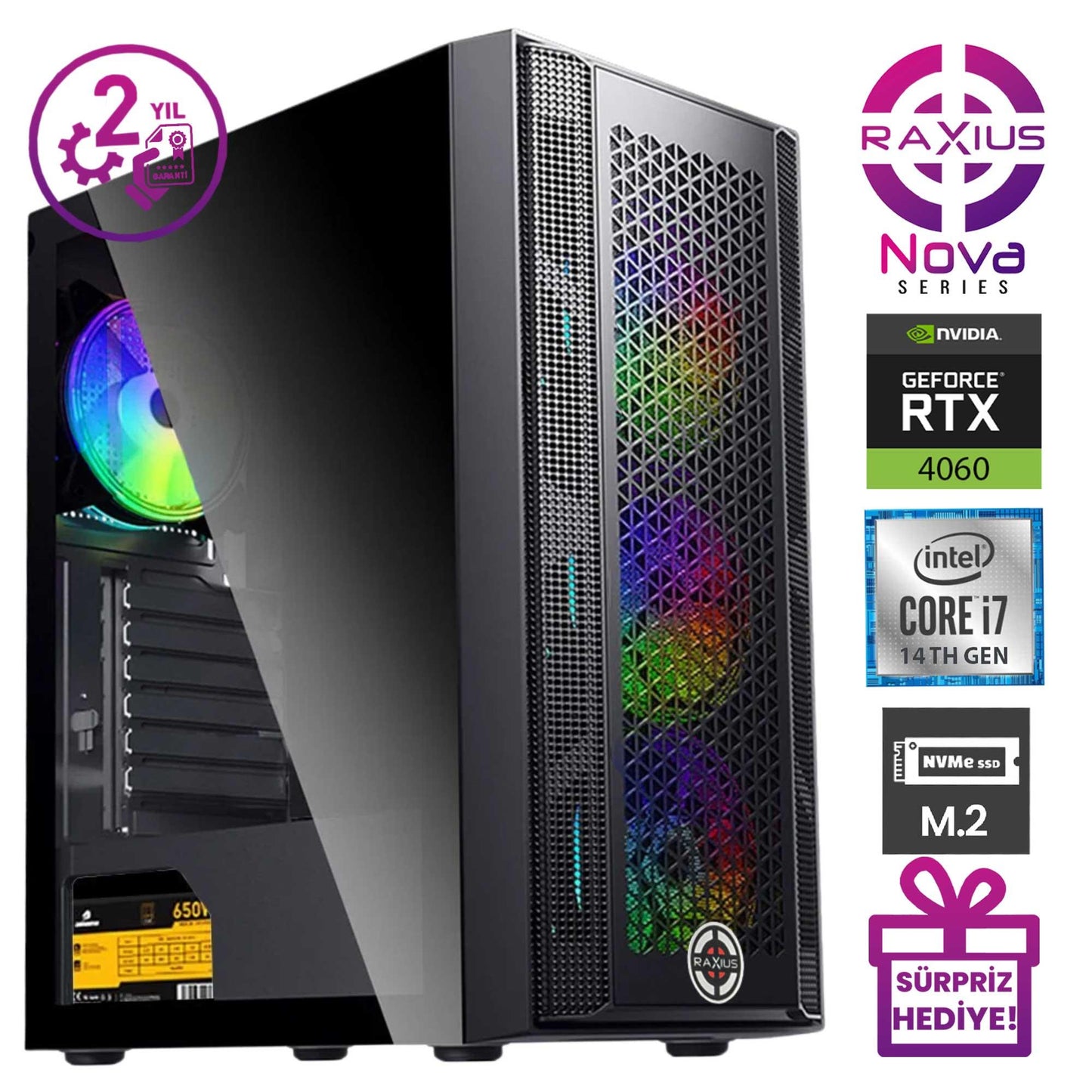 RaXius Nova G1 i7 4060-147A1 i7-14700 RTX4060 Gaming Masaüstü Bilgisayar