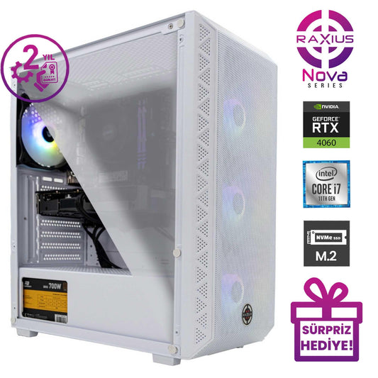 RaXius Nova G2 i7 4060-17F01 i7-11700F RTX4060 Gaming Masaüstü Bilgisayar