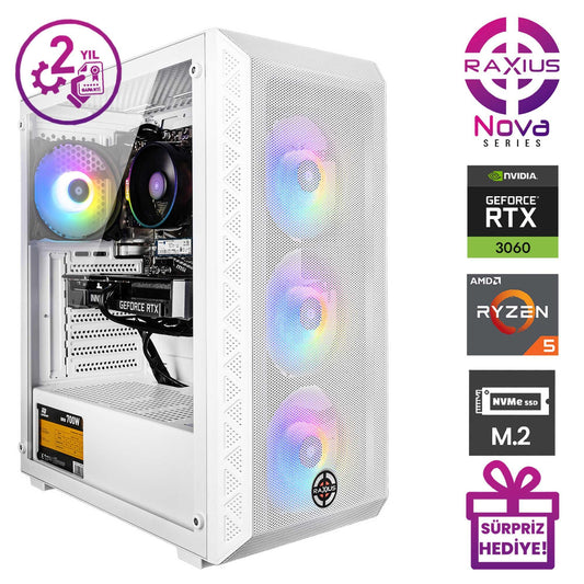 Raxius Nova G2 R5 3060-5600 Ryzen5 5600 RTX3060 Gaming Masaüstü Bilgisayar