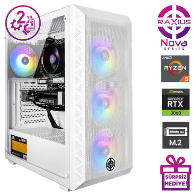 RaXius Nova G2 R5 3060-5600G Ryzen5 5600G RTX3060 12 GB Gaming Masaüstü Bilgisayar