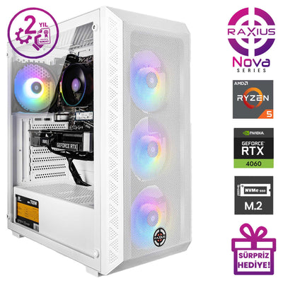 RaXius Nova G2 R5 4060-5600G Ryzen5 5600G RTX4060 Gaming Masaüstü Bilgisayar
