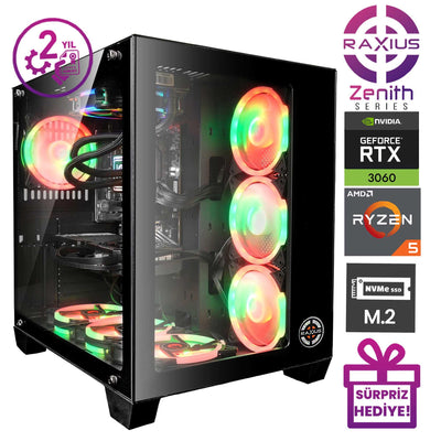 RaXius Zenith Z1 R5 3060-5600G Ryzen5 5600G RTX3060 12 GB Gaming Masaüstü Bilgisayar