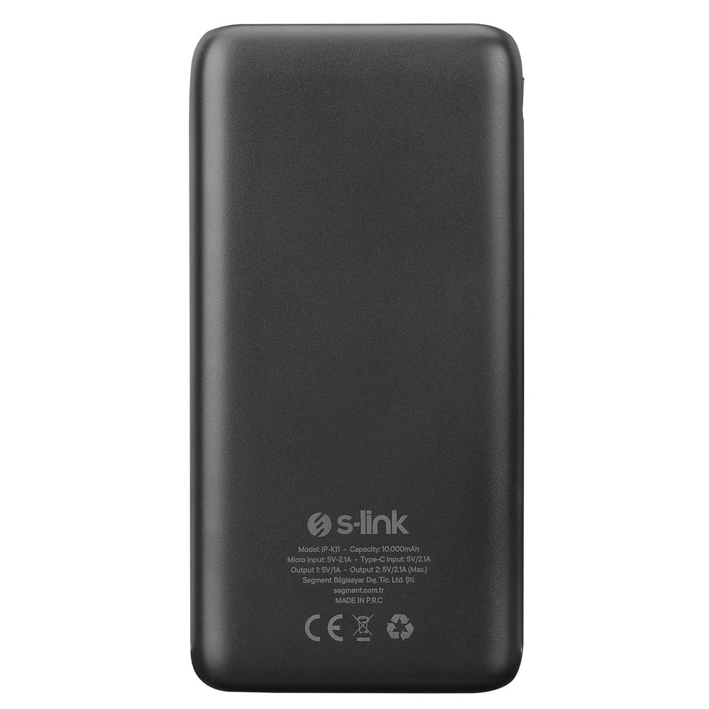 S-link IP-K11 10000mAh LCD Şeffaf 15W Siyah Taşınabilir Powerbank