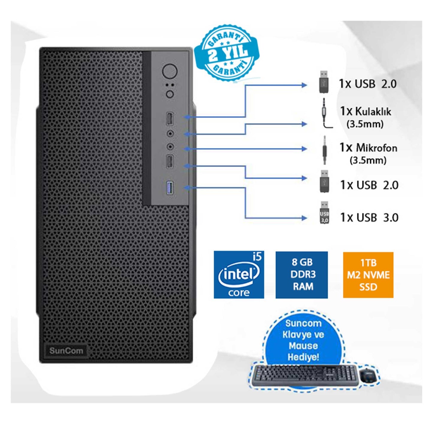 SunCom Force SC3-106 i5-12400 Masaüstü Bilgisayar