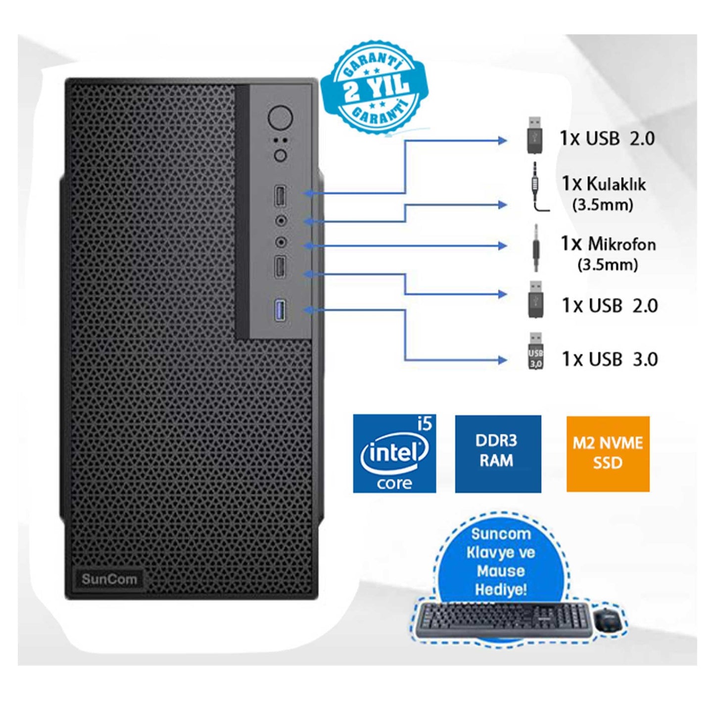 SunCom Force SC3-110 i5-4460 Masaüstü Bilgisayar