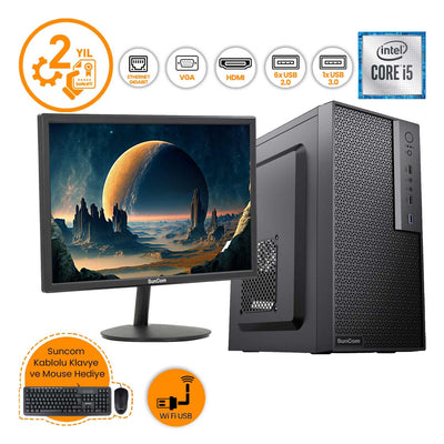 SunCom RAKS F104M i5-3470 8GB 512SSD 19" HD FreeDOS Masaüstü Bilgisayar