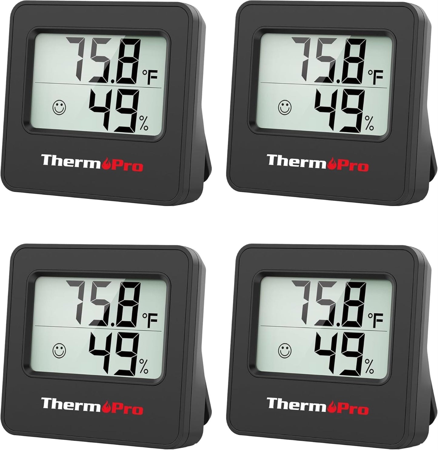 ThermoPro TP157 İç Mekan (Sera, Dolap, Bebek Odası) Hassas Sıcaklık ve Nem Ölçer Mini Termometre 4 Adet