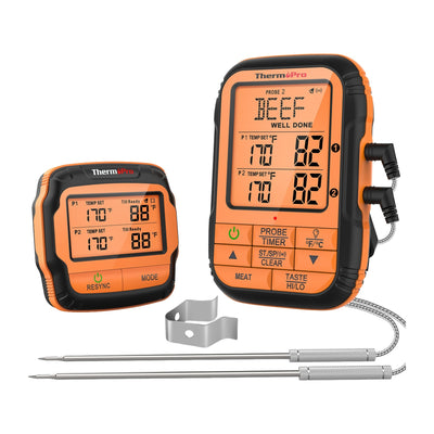 ThermoPro TP28C 2Problu Zamanlayıcılı 150m Kablosuz Barbekü/Mangal Profesyonel Pişirme Termometresi
