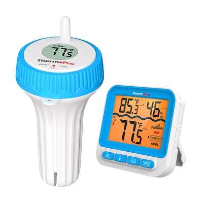 ThermoPro TP211B Yüzen Kablosuz Su Geçirmez Sensör+Monitör Havuz Sıcaklık Termometresi