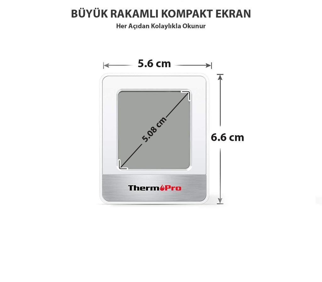 ThermoPro TP49W Mini İç Mekan Dijital Isı ve Nem Ölçer Termometre