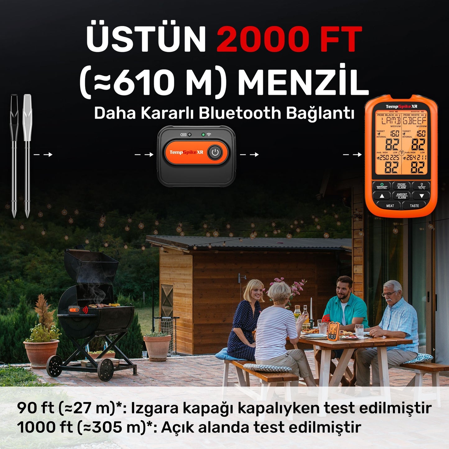 ThermoPro TP863B 2Problu Zamanlayıcılı 610m Kablosuz Barbekü/Mangal Profesyonel PişirmeTermometresi