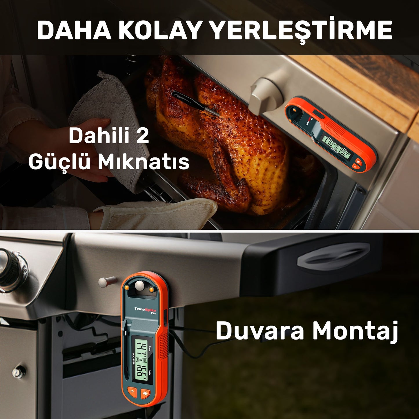 Thermopro TP971 Şarjlı 183m Kablosuz Alarmlı 1Problu Telefon Kontrollü Profesyonel Gıda Termometresi