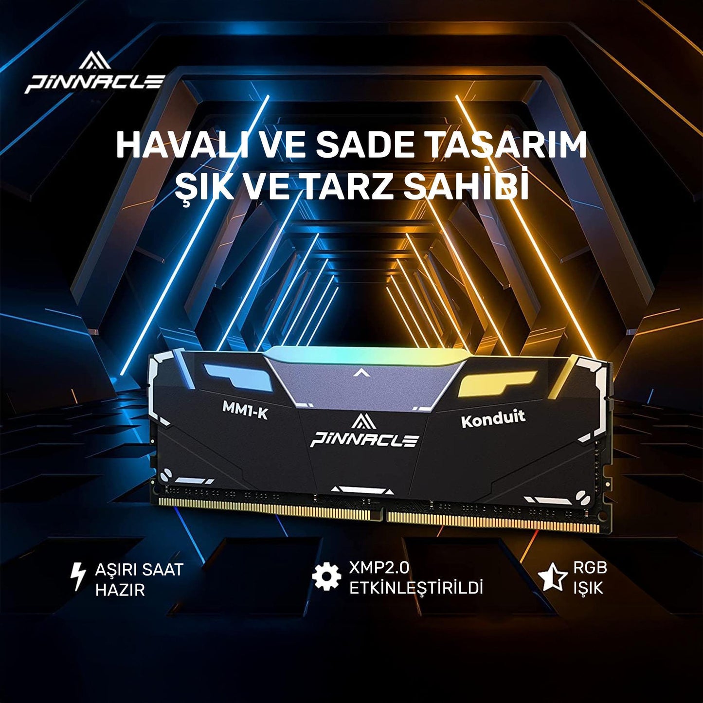 Timetec Pinnacle PKMD4U32C16CHB16G 16GB DDR4 3200Mhz 2Rx8 CL16 RGB Masaüstü Ram