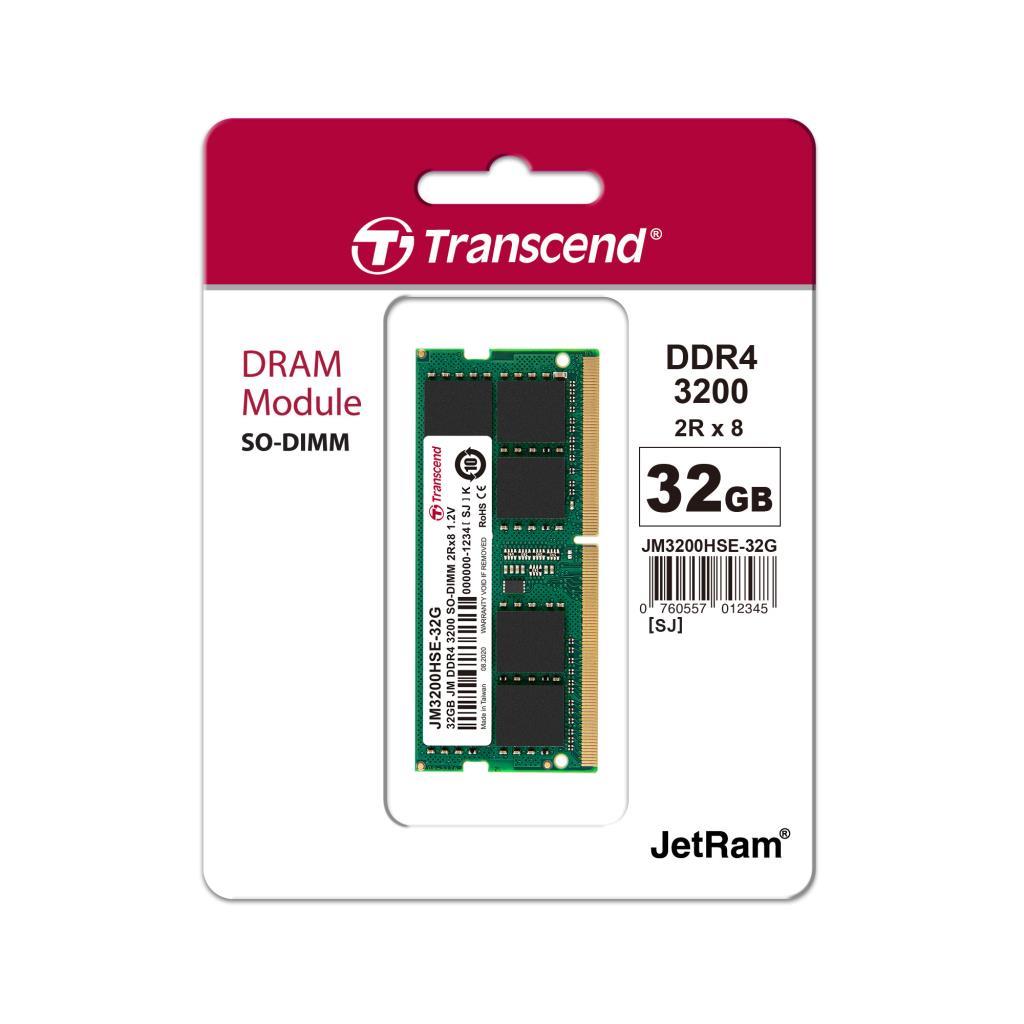 Transcend JM3200HSE-32G 32GB DDR4 3200Mhz CL22 1.2V Notebook Ram