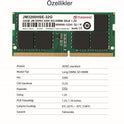 Transcend JM3200HSE-32G 32GB DDR4 3200Mhz CL22 1.2V Notebook Ram