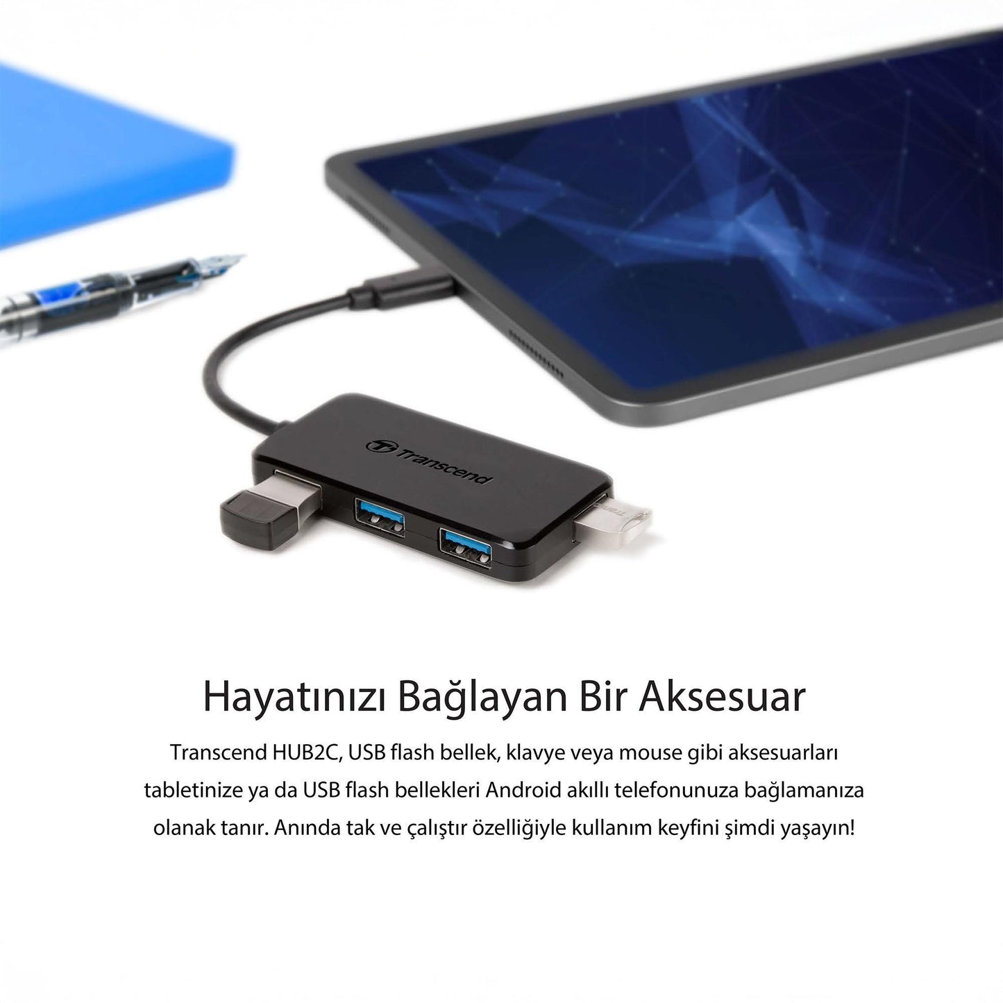 Transcend TS-HUB2C – USB-C Cihazlarınız İçin 4 Portlu USB 3.1 HUB