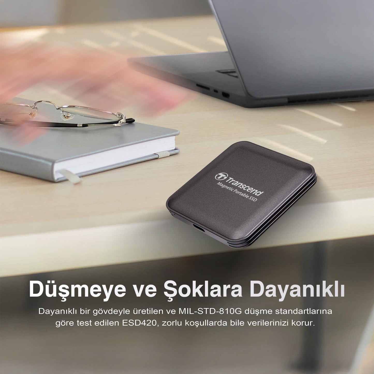 Transcend TS2TESD420G 2TB, USB,Type C, 20Gbps, 2000MB/s Magsafe Taşınabilir Harici SSD - Gold