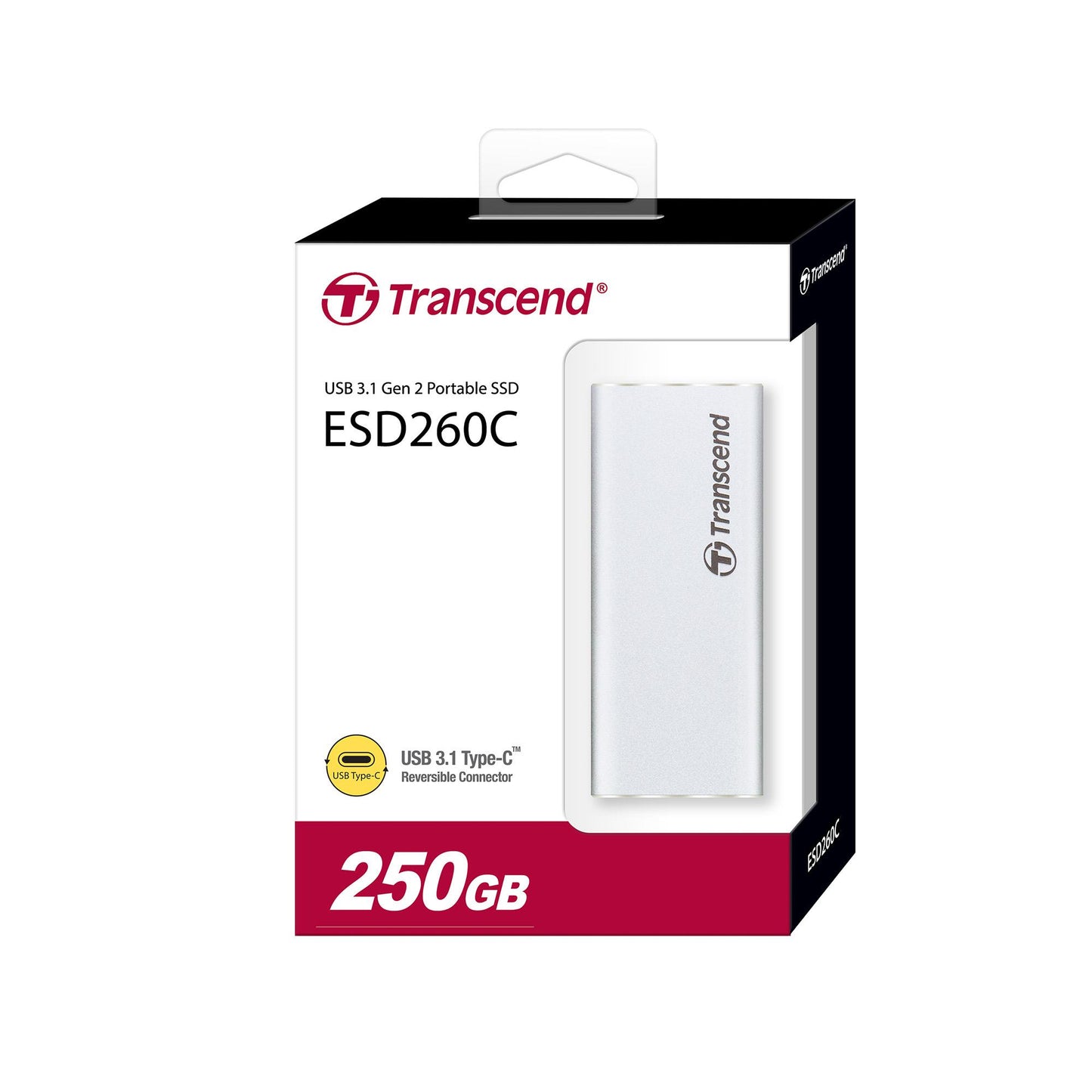 Transcend TS250GESD260C 250GB, External SSD, ESD260C,USB 3.1 Gen 2, Type C