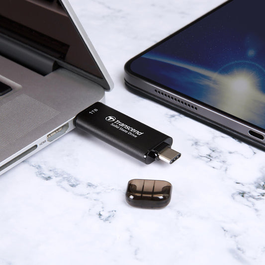 Transcend TS512GESD310C 512GB USB/Type-C Taşınabilir Harici SSD Siyah