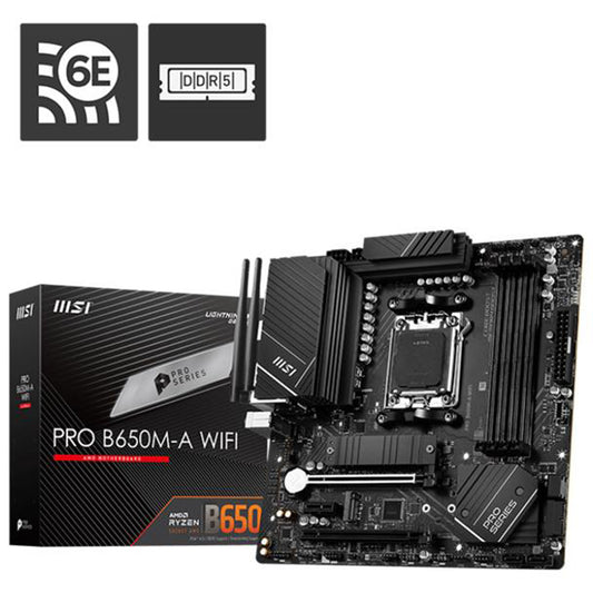 MSI PRO B650M-A WIFI DDR5 6000MHZ 1XHDMI 1XDP 2XM.2 USB 3.2 MATX AM5 ( AMD AM5 7000 SERİLİ İŞLEMCİ UYUMLU)