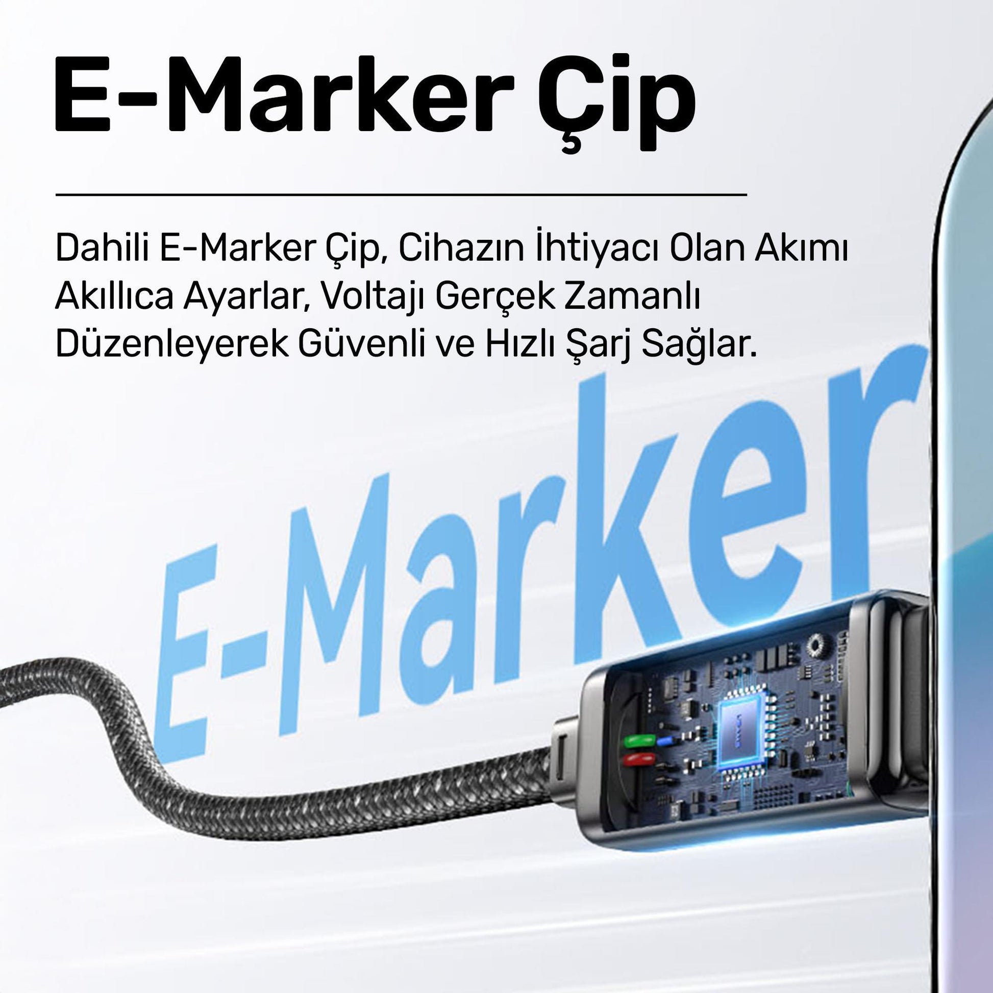 Usams US-SJ744 Type-C To Type-C 100W Meteor Efekt Ekranlı 1.2m Hızlı Şarj ve Data Kablosu Antrasit