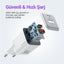 Usams US-CC189W 30W QC+PD (Type-C+USB) Mini Hızlı Şarj Başlığı-Beyaz