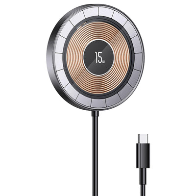 Usams US-CD183 15W TypeC Magsafe, IPhone Manyetik Şeffaf Görünümlü Kablosuz Şarj Cihazı