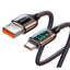 Usams US-SJ544 Dijital Göstergeli,Çipli,Örgülü,1.2m PD 66W USB to Type-C Hızlı Şarj ve Data Kablosu