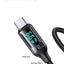 Usams US-SJ544 Dijital Göstergeli,Çipli,Örgülü,1.2m PD 66W USB to Type-C Hızlı Şarj ve Data Kablosu