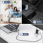 Usams US-SJ616 Type-C+Lightning+MicroUSB,6in1 LCD Göstergeli PD100W Hızlı Şarj ve Data Kablosu-Siyah