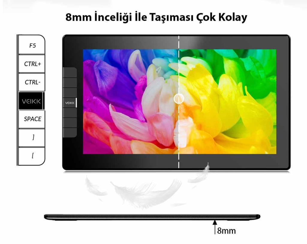 Veikk VK1200 8192 Levels 11.6" IPS HD Grafik Tablet + Kalem