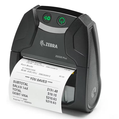 ZEBRA ZQ320 Plus Thermal Bluetooth 102 mm/s 203 dpi Mobil Kemer Yazıcı + Adaptör